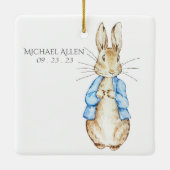 Peter Rabbit Personalisiert Baby Keramikornament (Rückseite)