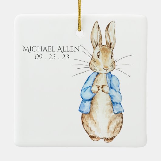 Peter Rabbit Personalisiert Baby Keramikornament (Rückseite)