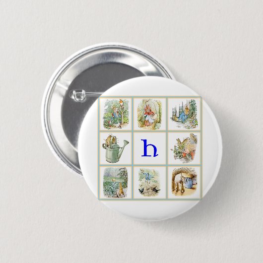 PETER RABBIT personalisiert mit Buchstabe H Button (Vorne & Hinten)