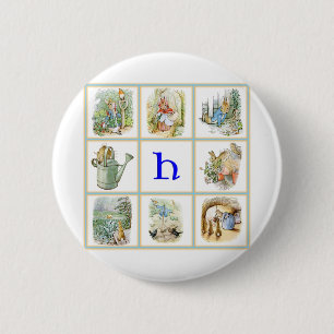 PETER RABBIT personalisiert mit Buchstabe H Button