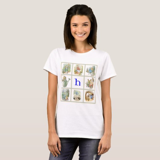 PETER RABBIT personalisiert mit Buchstabe H T-Shirt (Vorne ganz)