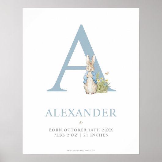 Peter Rabbit | Personalisierter Buchstabe A Poster (Vorne)
