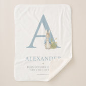 Peter Rabbit | Personalisierter Buchstabe A Sherpadecke (Vorderseite)