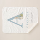 Peter Rabbit | Personalisierter Buchstabe A Sherpadecke (Vorderseite (Horizontal))