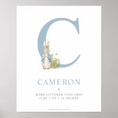 Peter Rabbit | Personalisierter Buchstabe C Poster (Vorne)