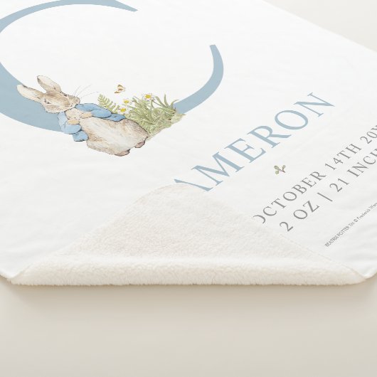 Peter Rabbit | Personalisierter Buchstabe C Sherpadecke (3/4)