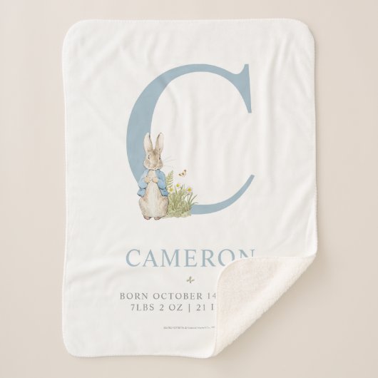 Peter Rabbit | Personalisierter Buchstabe C Sherpadecke (Vorderseite)