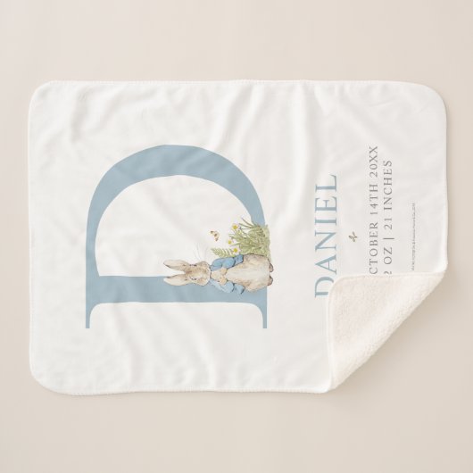 Peter Rabbit | Personalisierter Buchstabe D Sherpadecke (Vorderseite (Horizontal))