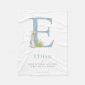 Peter Rabbit | Personalisierter Buchstabe E Fleecedecke (Vorderseite)