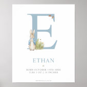 Peter Rabbit | Personalisierter Buchstabe E Poster (Vorne)