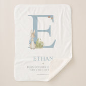 Peter Rabbit | Personalisierter Buchstabe E Sherpadecke (Vorderseite)