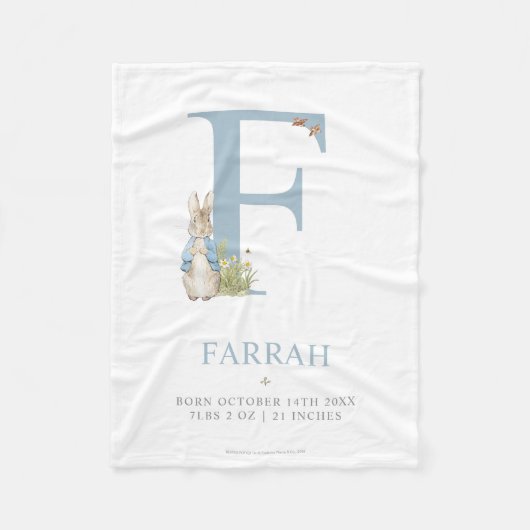 Peter Rabbit | Personalisierter Buchstabe F Fleecedecke (Vorderseite)
