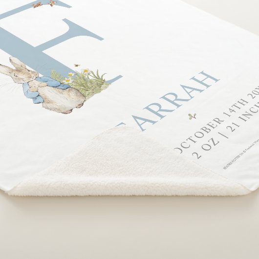 Peter Rabbit | Personalisierter Buchstabe F Sherpadecke (3/4)