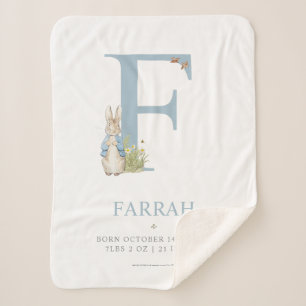 Peter Rabbit   Personalisierter Buchstabe F Sherpadecke