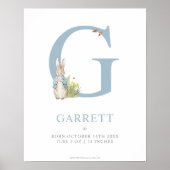 Peter Rabbit | Personalisierter Buchstabe G Poster (Vorne)