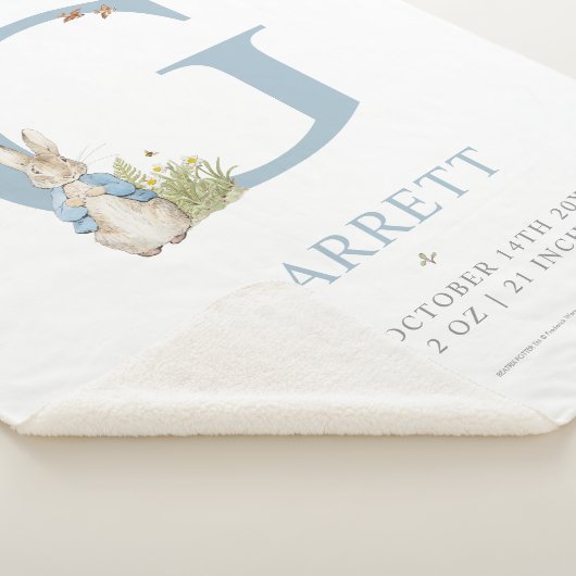 Peter Rabbit | Personalisierter Buchstabe G Sherpadecke (3/4)