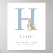 Peter Rabbit | Personalisierter Buchstabe H Poster (Vorne)