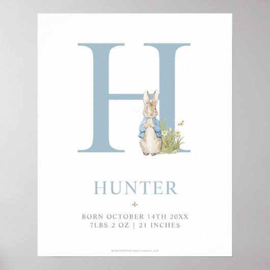 Peter Rabbit | Personalisierter Buchstabe H Poster (Vorne)