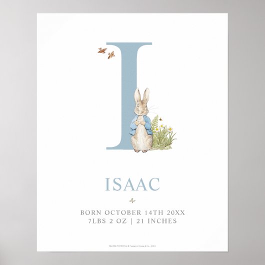 Peter Rabbit | Personalisierter Buchstabe I Poster (Vorne)
