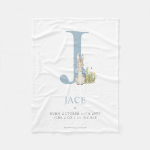 Peter Rabbit   Personalisierter Buchstabe J Fleecedecke