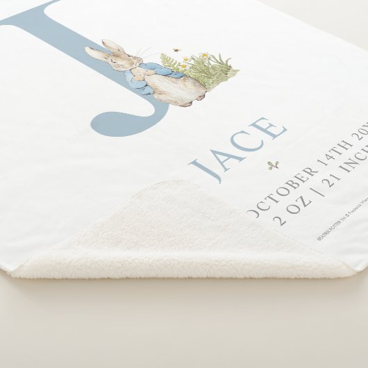 Peter Rabbit | Personalisierter Buchstabe J Sherpadecke (3/4)
