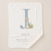 Peter Rabbit | Personalisierter Buchstabe J Sherpadecke (Vorderseite)