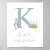 Peter Rabbit | Personalisierter Buchstabe K Poster (Vorne)