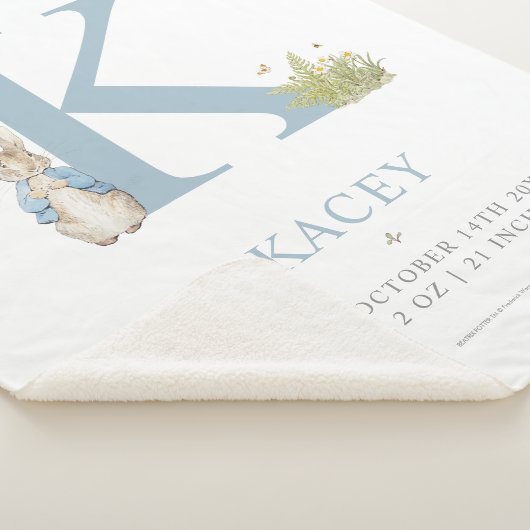 Peter Rabbit | Personalisierter Buchstabe K Sherpadecke (3/4)