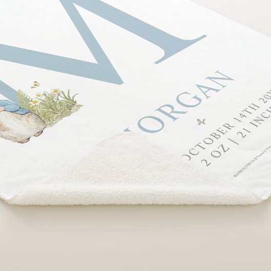 Peter Rabbit | Personalisierter Buchstabe M Sherpadecke (3/4)