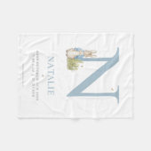 Peter Rabbit | Personalisierter Buchstabe N Fleecedecke (Vorderseite (Horizontal))