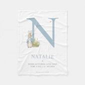 Peter Rabbit | Personalisierter Buchstabe N Fleecedecke (Vorderseite)