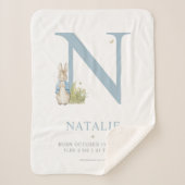 Peter Rabbit | Personalisierter Buchstabe N Sherpadecke (Vorderseite)