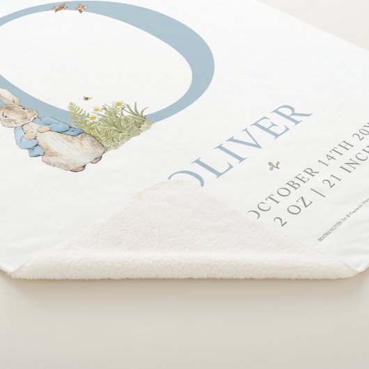 Peter Rabbit | Personalisierter Buchstabe O Sherpadecke (3/4)