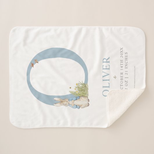 Peter Rabbit | Personalisierter Buchstabe O Sherpadecke (Vorderseite (Horizontal))
