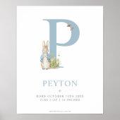 Peter Rabbit | Personalisierter Buchstabe P Poster (Vorne)