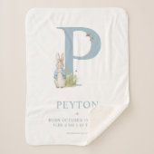 Peter Rabbit | Personalisierter Buchstabe P Sherpadecke (Vorderseite)