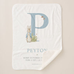 Peter Rabbit   Personalisierter Buchstabe P Sherpadecke