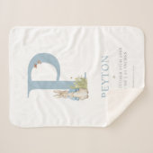 Peter Rabbit | Personalisierter Buchstabe P Sherpadecke (Vorderseite (Horizontal))