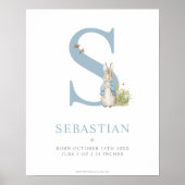 Peter Rabbit | Personalisierter Buchstabe S Poster (Vorne)