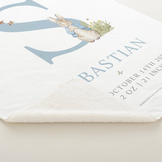 Peter Rabbit | Personalisierter Buchstabe S Sherpadecke (3/4)