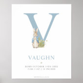 Peter Rabbit | Personalisierter Buchstabe V Poster (Vorne)