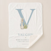 Peter Rabbit | Personalisierter Buchstabe V Sherpadecke (Vorderseite)