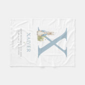Peter Rabbit | Personalisierter Buchstabe X Fleecedecke (Vorderseite (Horizontal))