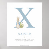 Peter Rabbit | Personalisierter Buchstabe X Poster (Vorne)