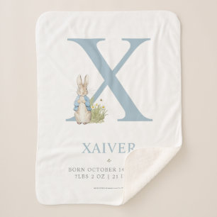 Peter Rabbit Personalisierter Buchstabe X Sherpadecke