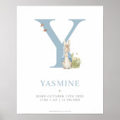 Peter Rabbit | Personalisierter Buchstabe Y Poster (Vorne)