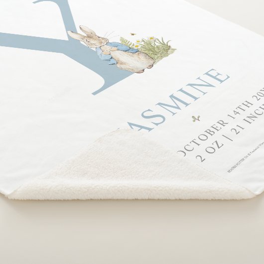 Peter Rabbit | Personalisierter Buchstabe Y Sherpadecke (3/4)