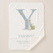 Peter Rabbit | Personalisierter Buchstabe Y Sherpadecke (Vorderseite)
