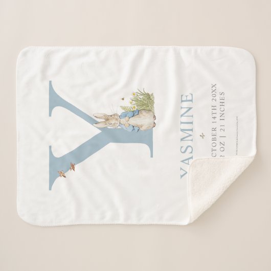 Peter Rabbit | Personalisierter Buchstabe Y Sherpadecke (Vorderseite (Horizontal))