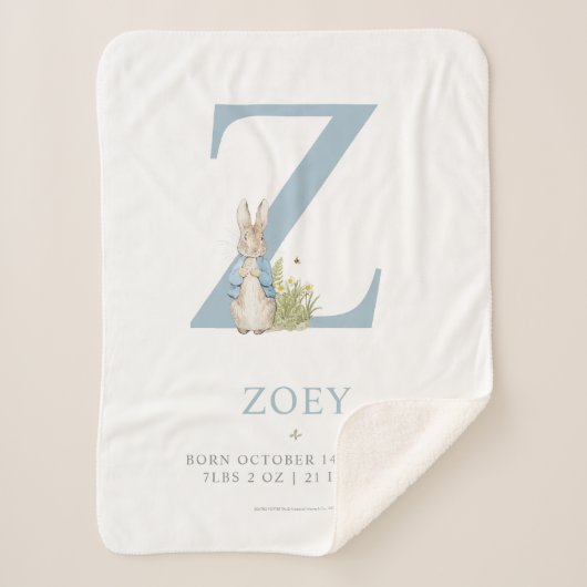 Peter Rabbit | Personalized Letter Z Sherpadecke (Vorderseite)